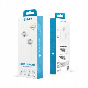Forever słuchawki przewodowe EP-02 dokanałowe USB-C białe 7