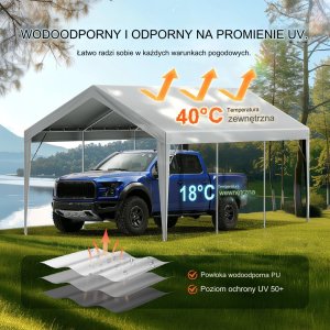 Vevor Pokrowiec dachowy na wiatę 6x3m wodoodporny do ramy bez konstrukcji 3