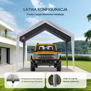 Vevor Pokrowiec dachowy na wiatę 6x3m wodoodporny do ramy bez konstrukcji 5
