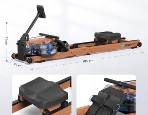 MERACH R28 Drewniany Wioślarz Wodny Składany Aplikacja max 180kg 4
