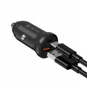 Devia ładowarka samochodowa Smart Mini PD QC 3.0 30W 1x USB 1x USB-C biała 3