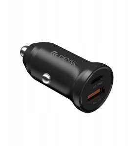 Devia ładowarka samochodowa Smart Mini PD QC 3.0 30W 1x USB 1x USB-C biała 5