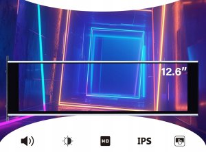 GeeekPi 12.6 cala Monitor dotykowy LCD 1920x515 10pkt dotyk IPS Głośniki 3