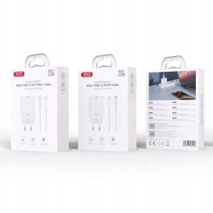 XO ładowarka sieciowa CE32 PD 20W 1x USB-C biała + kabel USB-C - USB-C 3