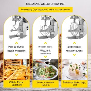 Robot kuchenny mikser planetarny gastronomiczny 1100 W 4