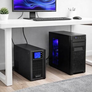 Qoltec Zasilacz awaryjny UPS Pure Sine Wave | 1kVA | 800W | AVR | LCD | Czysty Sinus 2