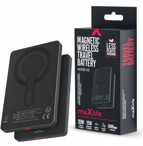Maxlife power bank bezprzewodowy MXPB-05 20W PD 5000 mAh magnetyczny czarny 4