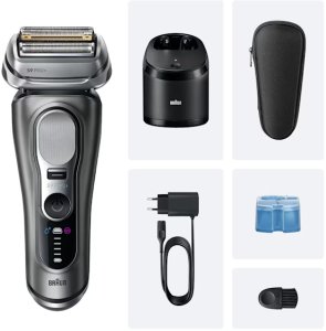 Braun Series 9 Pro+ 9655cc, Foil shaver, Grey, Buttons, Battery, Lithium-Ion (Li-Ion), Built-in battery 2