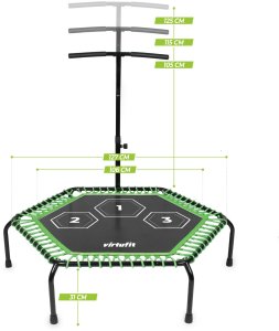 Trampolina fitness Pro 127 cm z uchwytem regulowanym do ćwiczeń 150 kg 6
