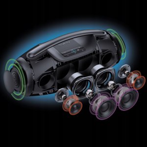 Głośnik Sven Portable speaker SVEN PS-990, czarny, power output 180W (RMS), TWS, Bluetooth, RGB backlight, Wodoodporny (IPx7), USB, Lithium battery, Baterija life – aż 16 hours 6