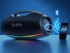 Głośnik Sven Portable speaker SVEN PS-990, czarny, power output 180W (RMS), TWS, Bluetooth, RGB backlight, Wodoodporny (IPx7), USB, Lithium battery, Baterija life – aż 16 hours 10
