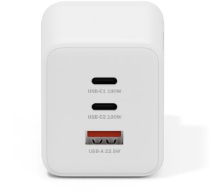 Ładowarka DIGIT Ładowarka sieciowa zasilacz 100W 2x USB-C, 1x USB-A, biała 4