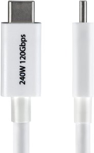50CM THUNDERBOLT 5 CABLE WHITE/80GBPS/120GBPS/8K 60HZ/240W - WH 2