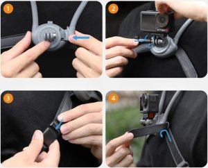 UCHWYT NA SZYJĘ Z MOCOWANIEM GOPRO DO KAMER M.IN. GOPRO HERO, DJI ACTION 5 PRO, OSMO 360 12