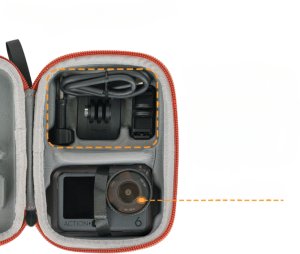 SunnyLife FUTERAŁ CASE ETUI OCHRONNE DO DJI OSMO ACTION 6 / 5 PRO / 4 / 3 + AKCESORIA (POMARAŃCZOWY) 7