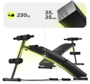 Zipro Sixbox Ławka skośna do ćwiczeń mięśni brzucha składana z regulacją 5