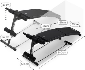 Zipro Sixbox Ławka skośna do ćwiczeń mięśni brzucha składana z regulacją 6