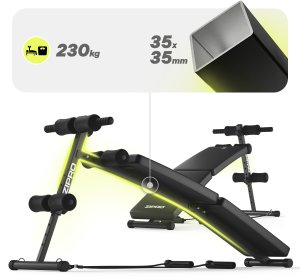 Zipro Sixbox Ławka skośna do ćwiczeń mięśni brzucha składana z regulacją 5