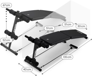 Zipro Sixbox Ławka skośna do ćwiczeń mięśni brzucha składana z regulacją 6