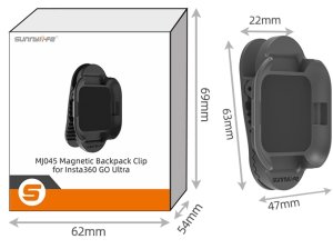 MAGNETYCZNY KLIPS UCHWYT MONTAŻ PIONOWO POZIOMY DO KAMERY INSTA360 GO ULTRA 13