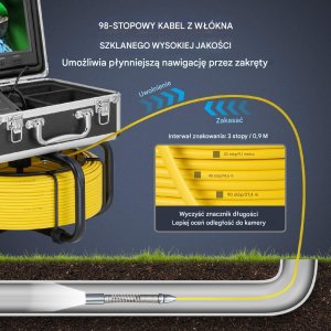 Kamera inspekcyjna profesjonalna endoskopowa 30 m + lokalizator 7