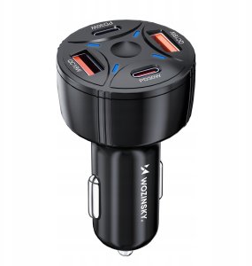 Ładowarka samochodowa Wozinsky WLS-04 60W 2xUSB-C 2xUSB-A - czarna 8