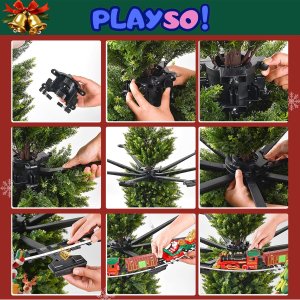 Pociąg na choinkę Kolejka świąteczna 288cm PlaySo 699-128A 7