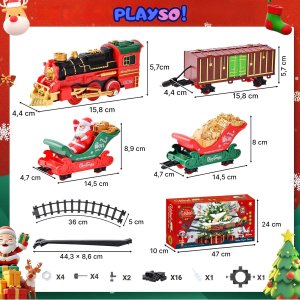 Pociąg na choinkę Kolejka świąteczna 288cm PlaySo 699-128A 9