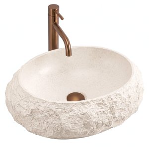 Umywalka nablatowa Rea Mika Warm Beige 2