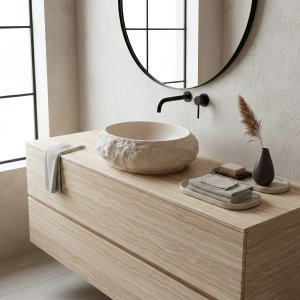 Umywalka nablatowa Rea Mika Warm Beige 7