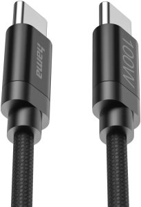 Hama Fabric Charging Cable USB-C - USB-C Nylon 3 m czarny - Vads 00201749 (4047443540225) 4