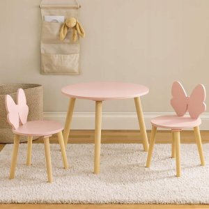 Home Styling Collection Zestaw mebli dziecięcych z różową kokardą, stolik + 2 krzesła 4