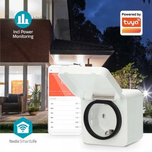 Nedis SmartLife Smart Plug | IP44 | Miernik mocy | 3680 W | EU wtyczka 6