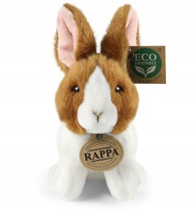 Rappa Pluszowa realistyczna maskotka Królik biało-brązowy siedzący 16 cm 2