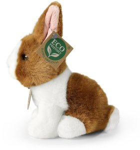 Rappa Pluszowa realistyczna maskotka Królik biało-brązowy siedzący 16 cm 3