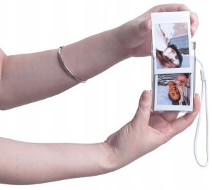 Futerał Pudełko + Ramka Na Zdjęcia Do Fuji Instax Mini Xiaomi Hp Kodak Zink / Ramka Przezroczysta Z Brokatem / Kwiaty 2