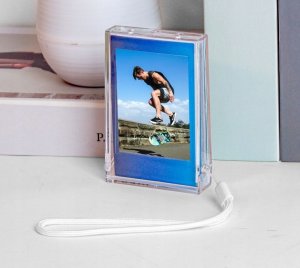 Futerał Pudełko + Ramka Na Zdjęcia Do Fuji Instax Mini Xiaomi Hp Kodak Zink / Różowa Z Brokatem / Kawa 3