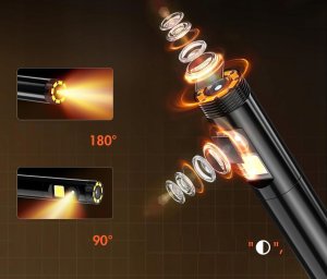 Kamera Inspekcyjna Endoskop Sztywny Elastyczny 2m Ekran Hd Ips 4.3” Ip67 / Az-m40-d 5
