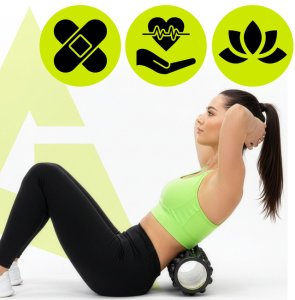 Roller do masażu z wypustkami, wałek piankowy, masażer średnio twardy, czarny UNIWERSALNY 13