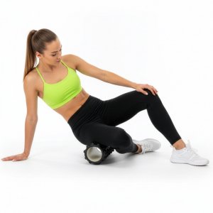 Roller do masażu z wypustkami, wałek piankowy, masażer średnio twardy, czarny UNIWERSALNY 10