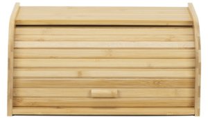 Chlebak bambusowy duży 38x28x18 cm zamykany szafka na pieczywo pojemnik z roletą UNIWERSALNY 7