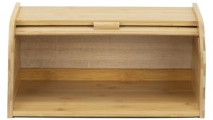Chlebak bambusowy duży 38x28x18 cm zamykany szafka na pieczywo pojemnik z roletą UNIWERSALNY 8