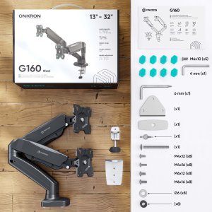ONKRON G160-B uchwyt / stojak do monitorów 81,3 cm (32") Biurko Czarny 2