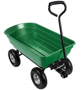 Lean Wózek Ogrodowy Transportowy Wyjmowana Odchylana Taca Zielony 120 kg 2