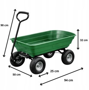 Lean Wózek Ogrodowy Transportowy Wyjmowana Odchylana Taca Zielony 120 kg 3