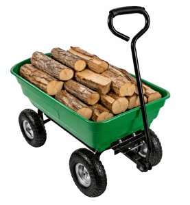 Lean Wózek Ogrodowy Transportowy Wyjmowana Odchylana Taca Zielony 120 kg 8
