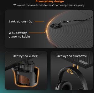 Biurko SENSE7 Rong narożne czarne 6