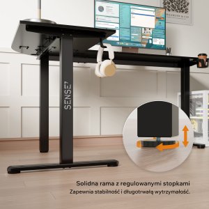 Biurko SENSE7 Rong narożne czarne 7