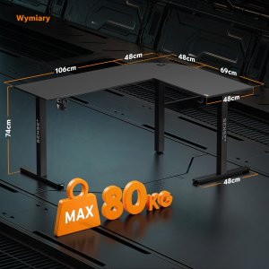 Biurko SENSE7 Rong narożne czarne 8