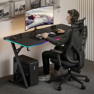 Biurko SENSE7 VOLT RGB czarne 140x70 3
